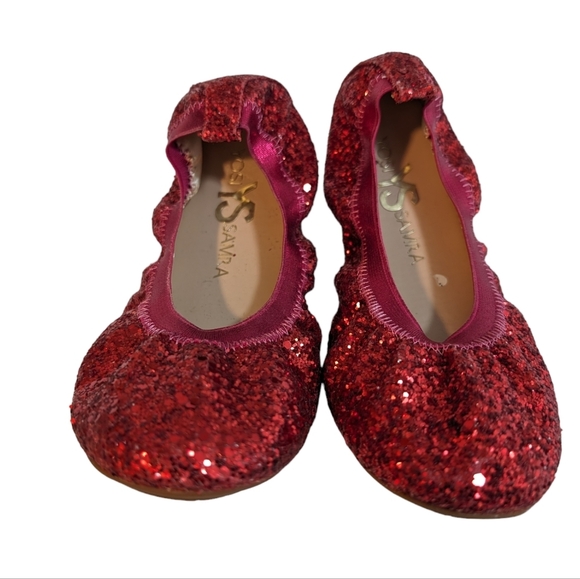 Yoshi Samra ..Miss Samara Kids Ballet Red Glitter Flat...Size 4 - Picture 5 of 9